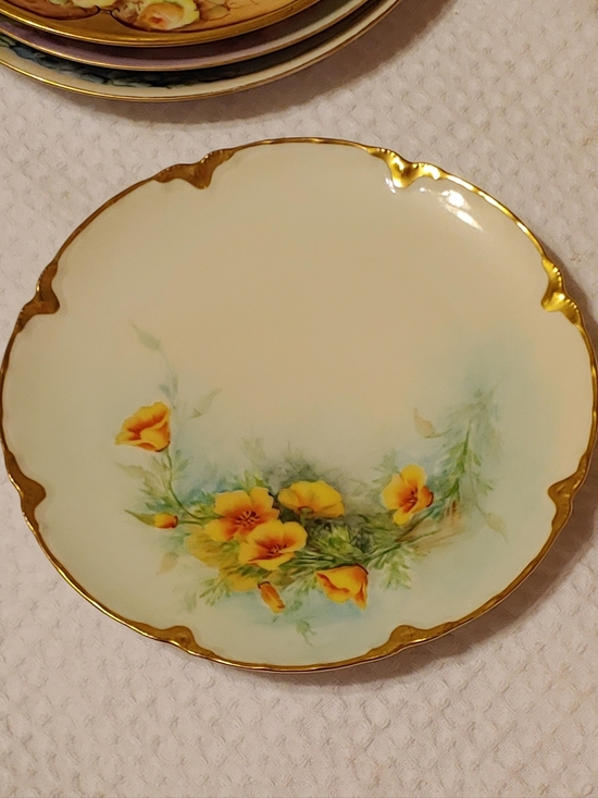 Haviland, France Other - Haviland Yellow Floral Porcelain Plate with Gold Rim
